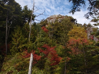 烏帽子岩付近の紅葉