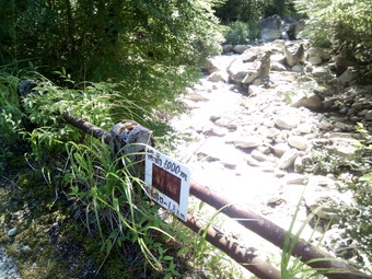 標高1000mの橋・数年前に阿木川本流を遡行した時の終点